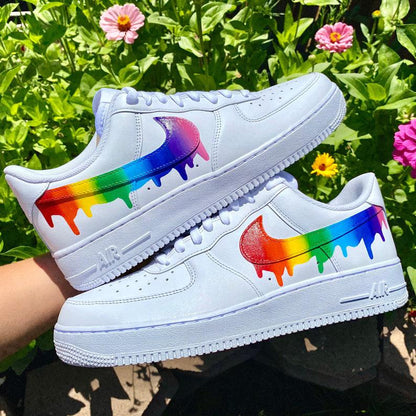 Custom Rainbow Nike Drip Air Force Ones