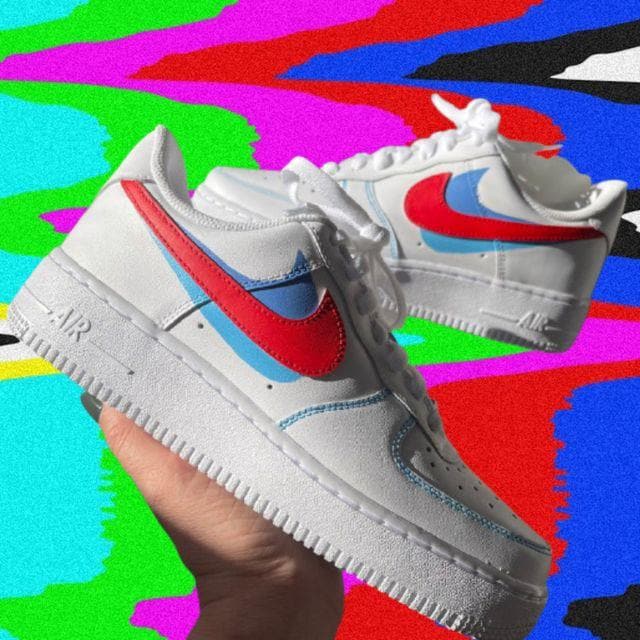 Blue/Red 3D Air Force 1s