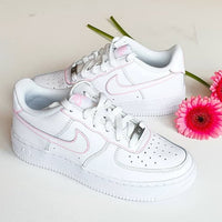 Pink Outlines Design_ Hand-painted Custom Nike Air Force 1