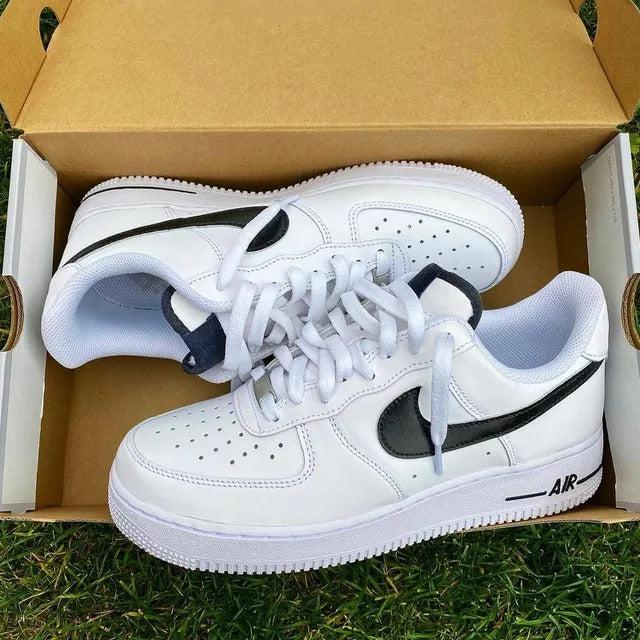 Custom Air Force 1 Black Swoosh