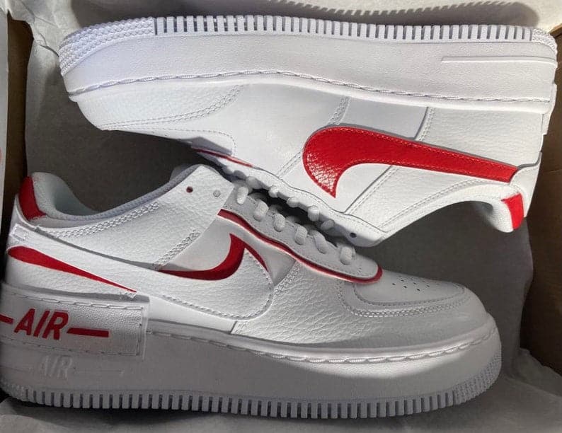 Custom Red Air Force 1 Shadows