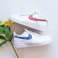 Brick Red and Navy Blue Design Custom Air Foce 1
