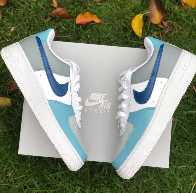 Blue and Gray CUSTOM Air Force 1's