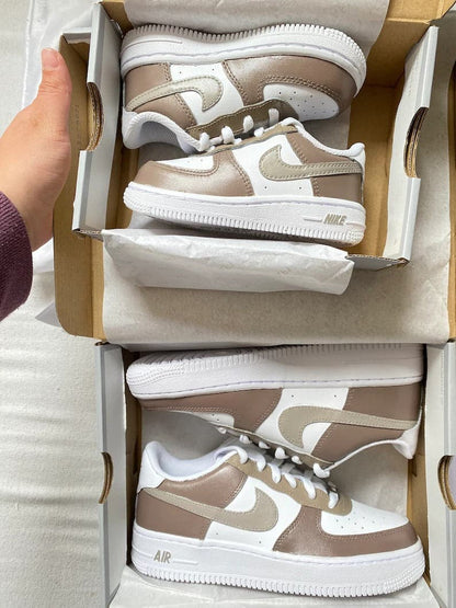 Custom Air Force 1 mocha Mommy Daughter