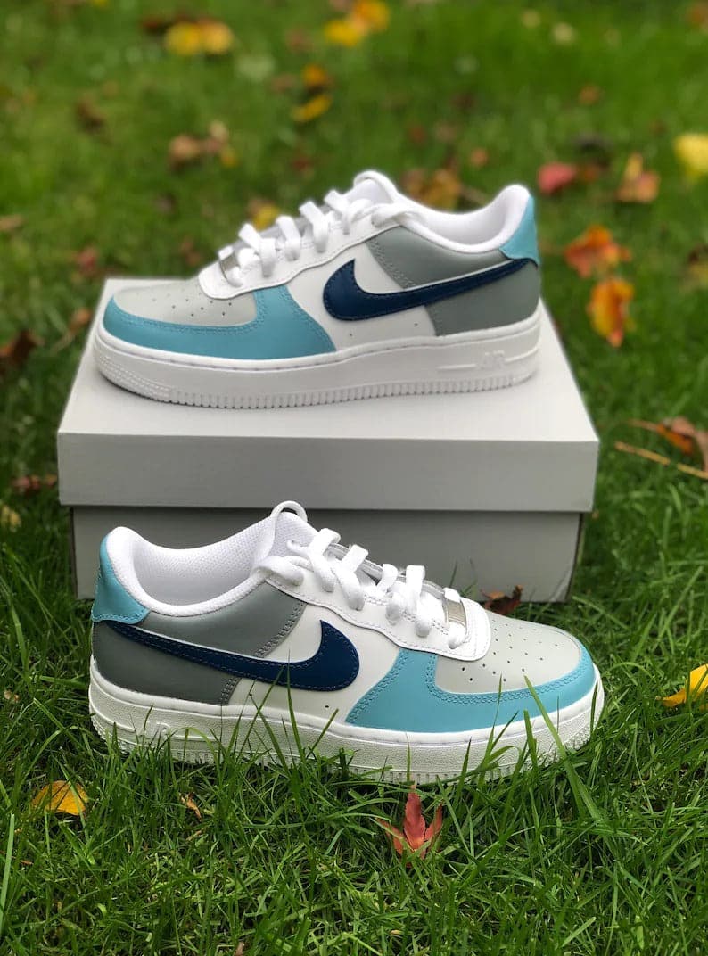 Blue and Gray CUSTOM Air Force 1's