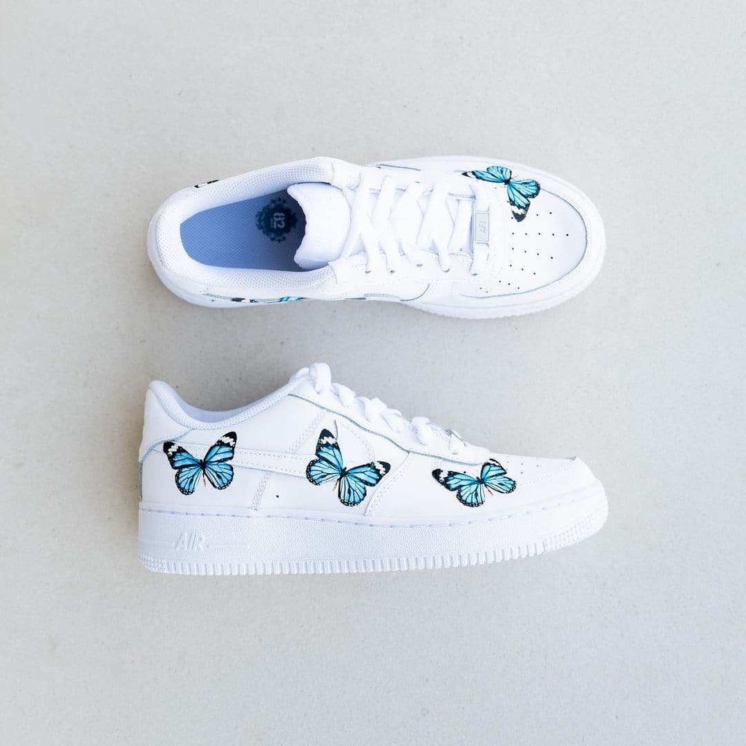 Blue Butterfly Air Force 1s
