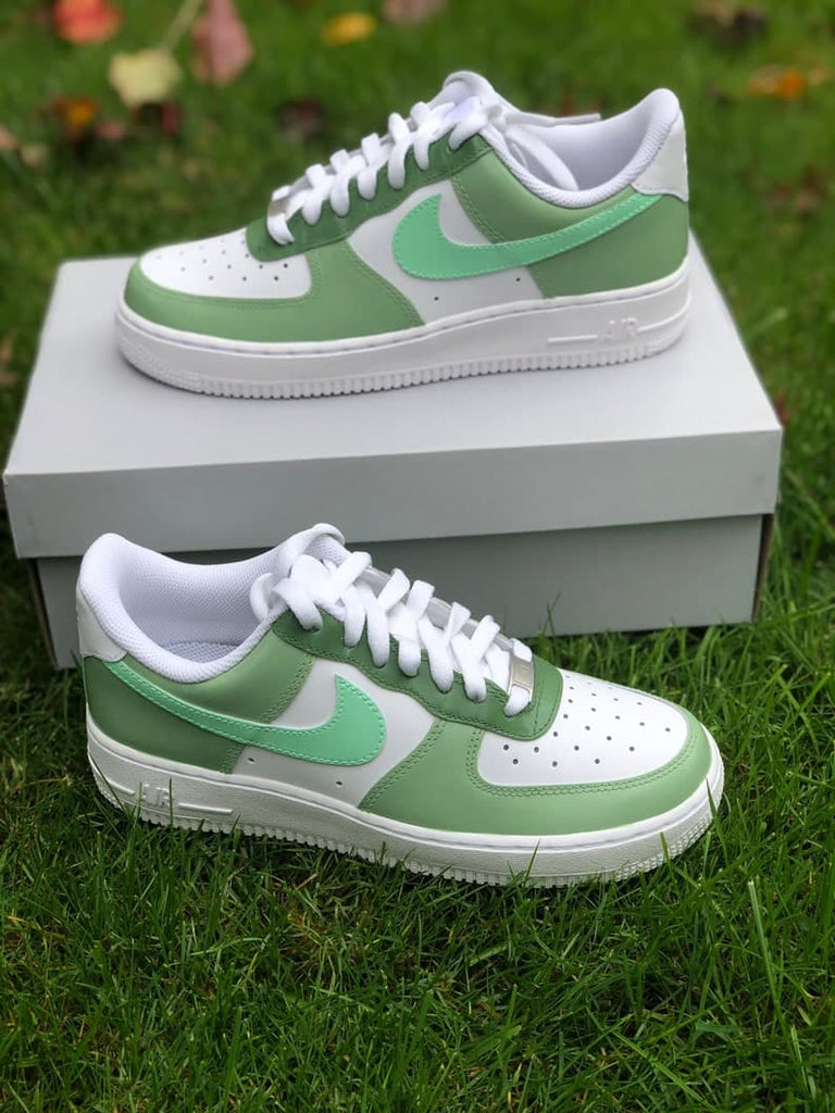 Custom Air Force 1 Green Storm 👟 Shoes 