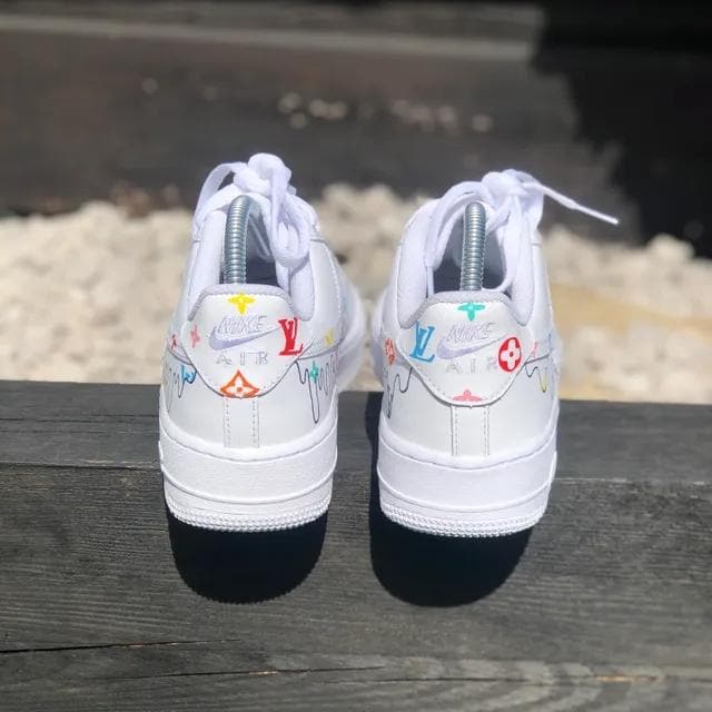 Custom Air Force 1 Rainbow Drip LV