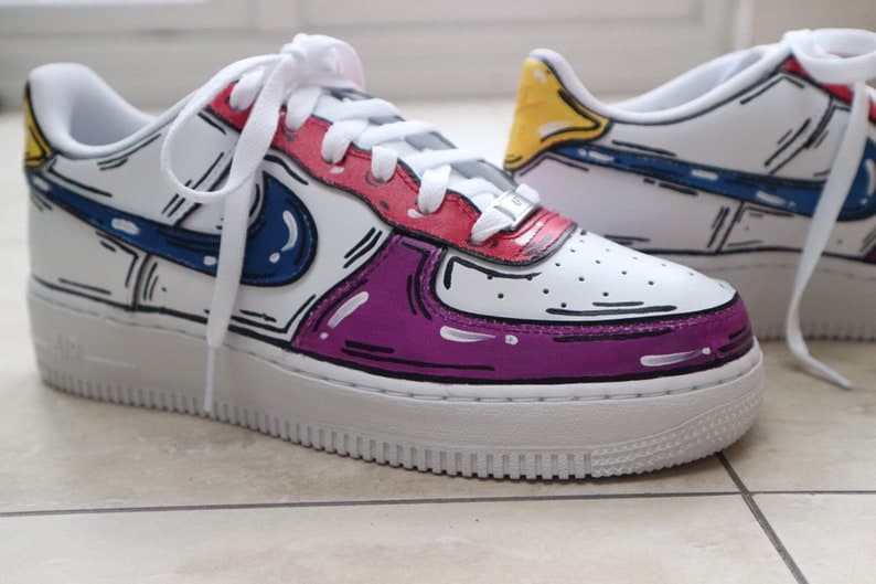 Custom Nike Air Force 1 X Cartoon red Blue