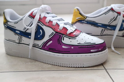 Custom Nike Air Force 1 X Cartoon red Blue
