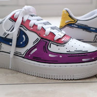 Custom Nike Air Force 1 X Cartoon red Blue