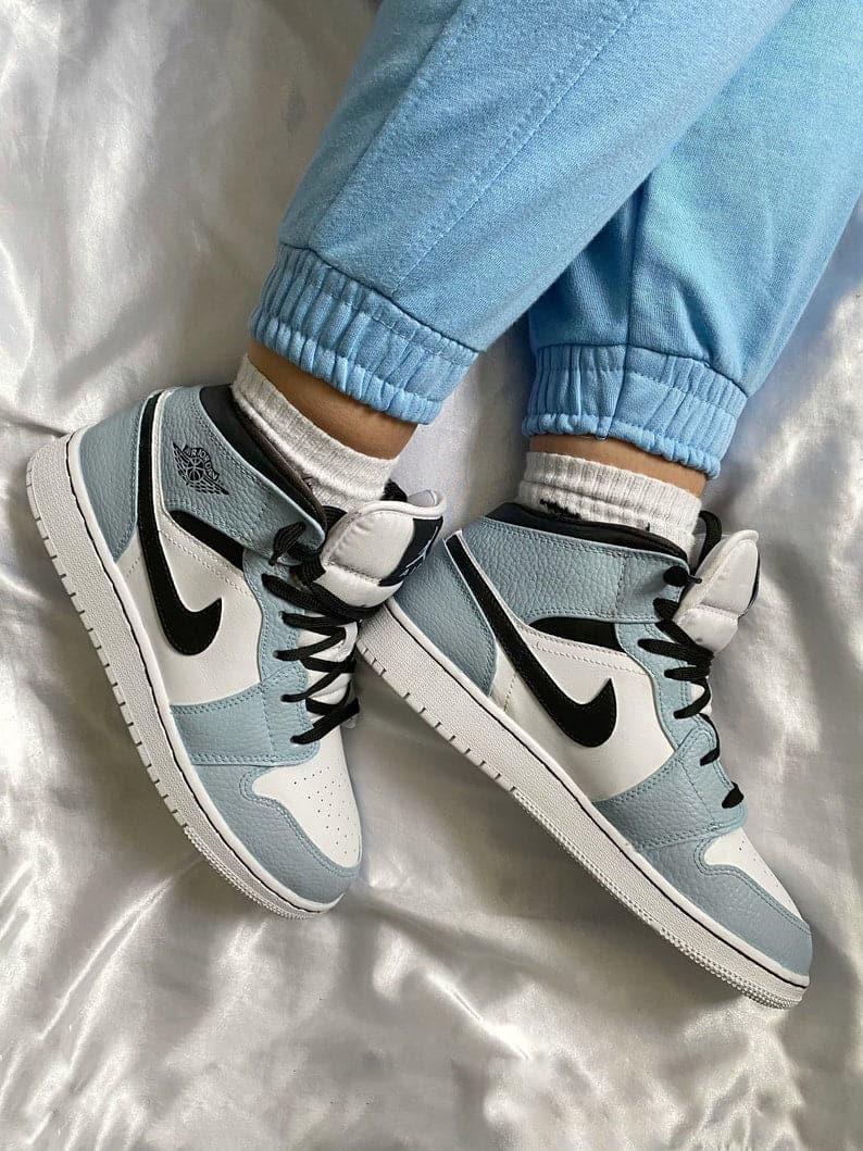 Custom Air Jordan 1 black and Blue