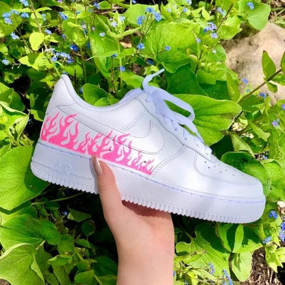Custom Air Force 1 Pink Flame 💖🔥