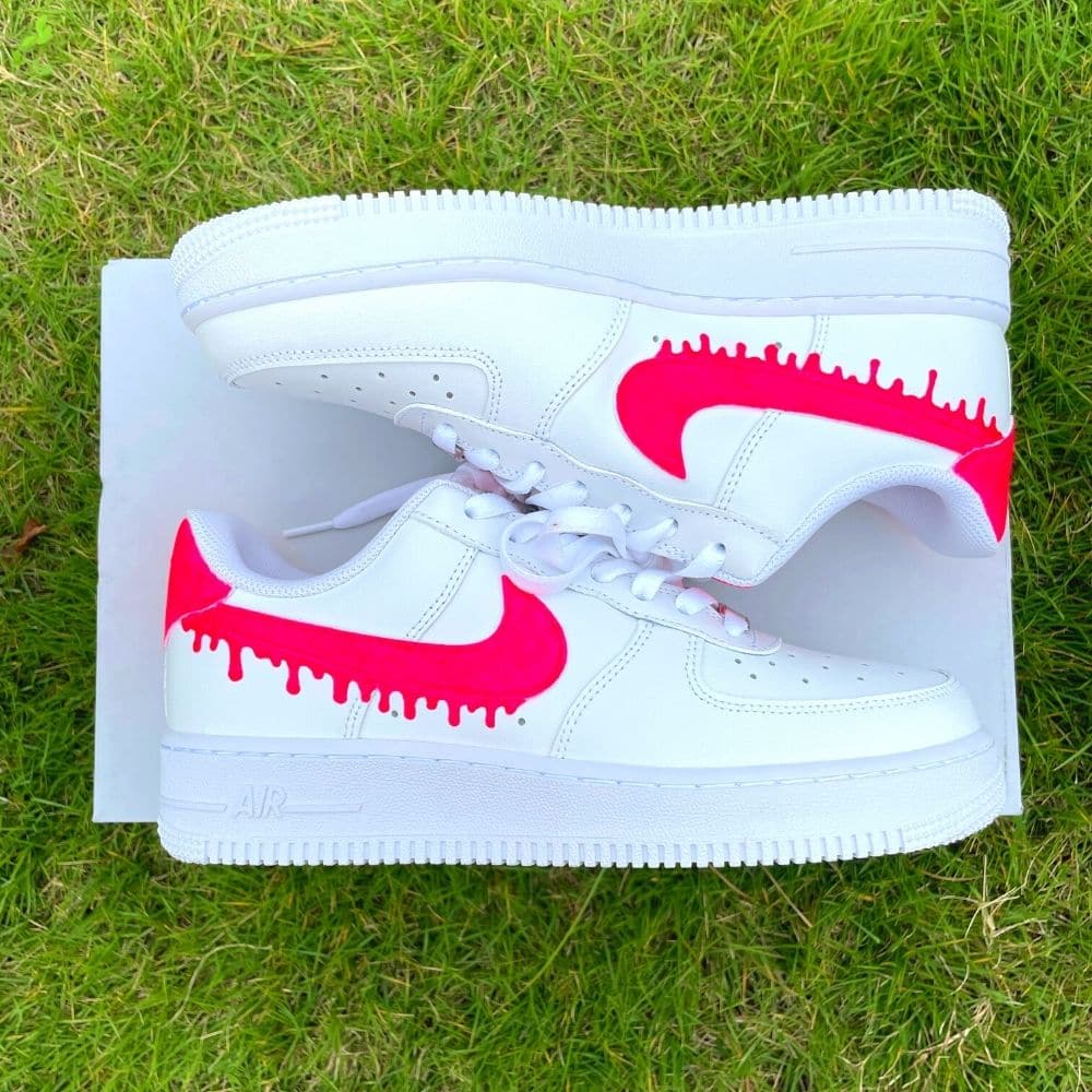 Custom Air Force 1 X Drip Red Colour
