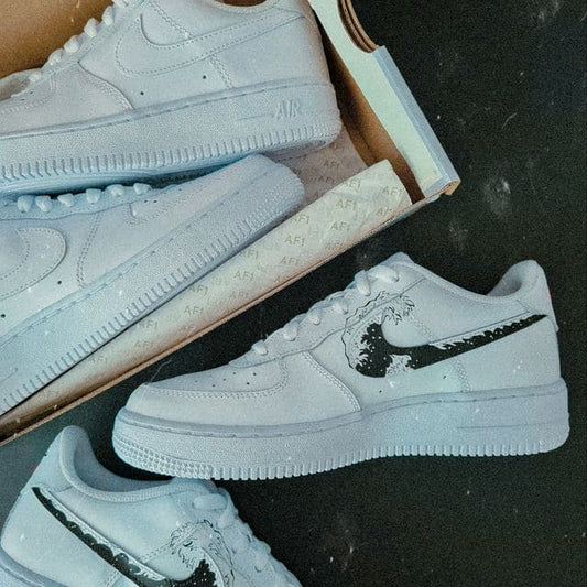 Black Wave Swoosh Nike Air Force 1