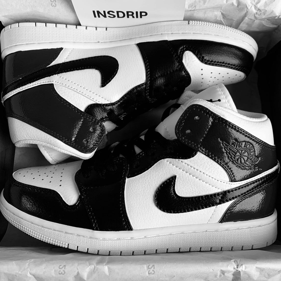BLACK WHITE AIR JORDAN 1 CUSTOM