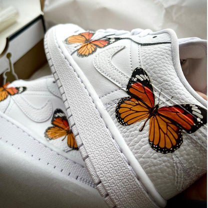 Custom Air Force 1 Orange Butterfly
