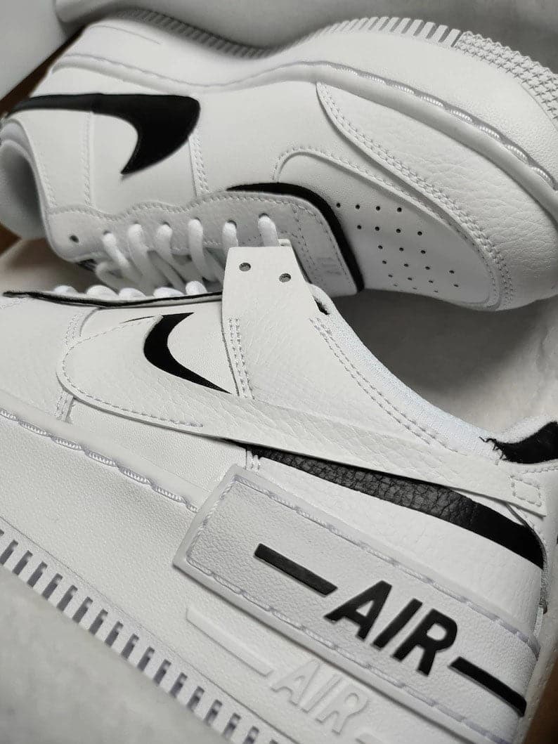Custom Nike Air Force 1 Black and White Shadows
