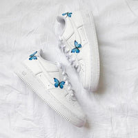 Custom Air Force 1 Blue Butterfly Sneakers 🦋