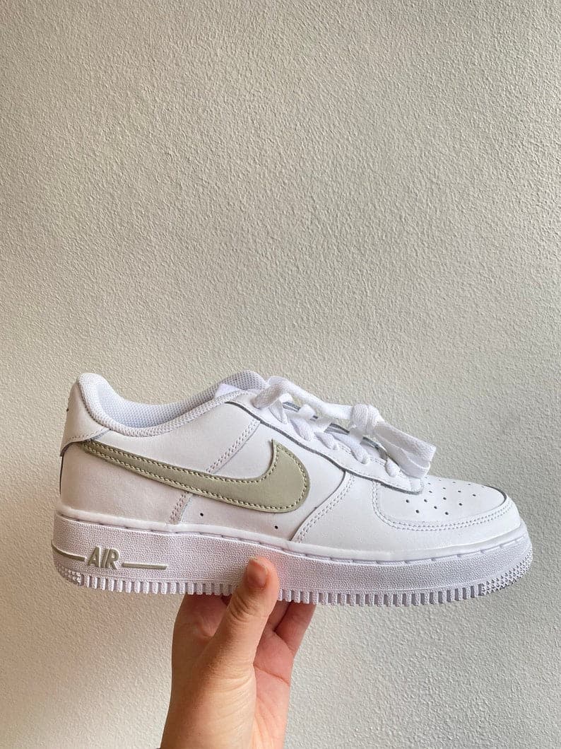 Custom Air Force 1 beige Swoosh