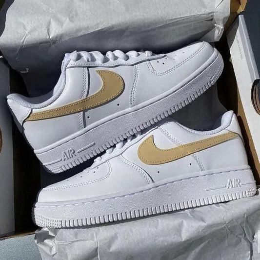 Custom Air Force 1 Beige Swoosh