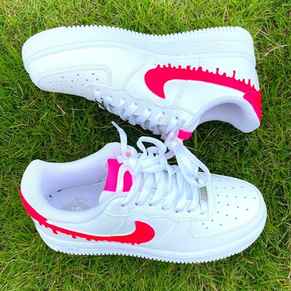 Custom Air Force 1 X Drip Red Colour