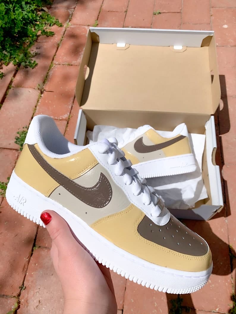 Hand-painted Neutral Tones Custom Air Force 1