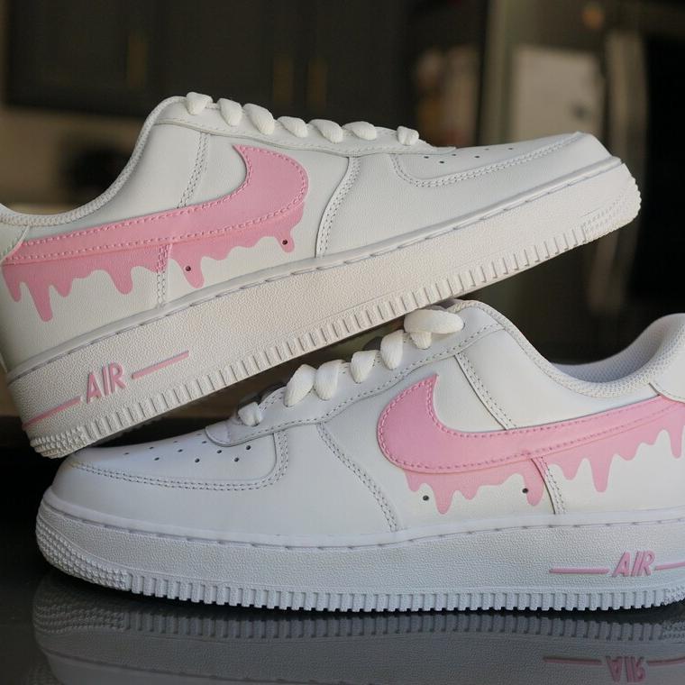 Custom Nike Air Force 1 Swoosh Pink- Any Color Drip