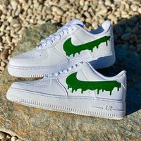 Custom Green Nike Drip Air Force Ones