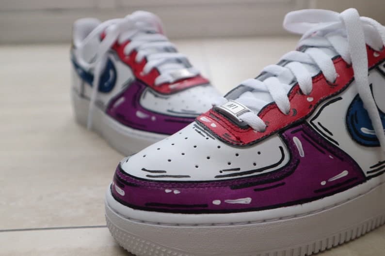 Custom Nike Air Force 1 X Cartoon red Blue