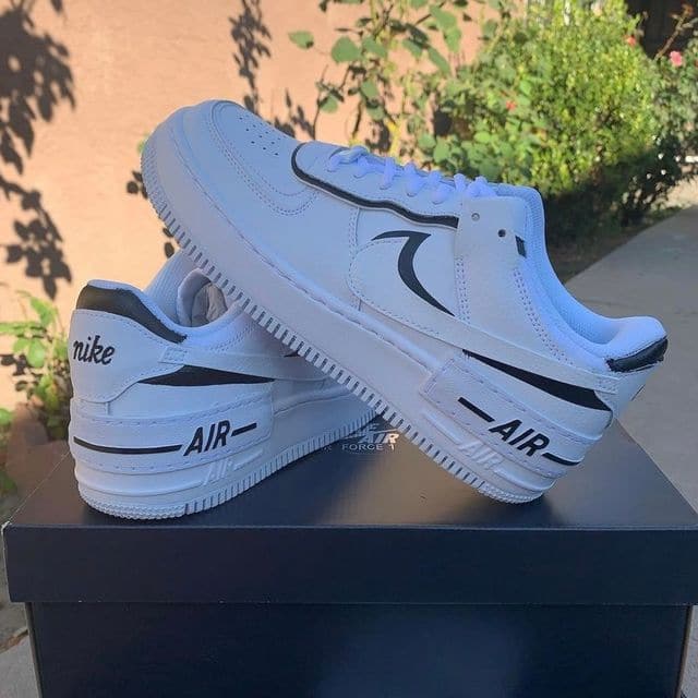Custom Air Force 1 Shadow White Black