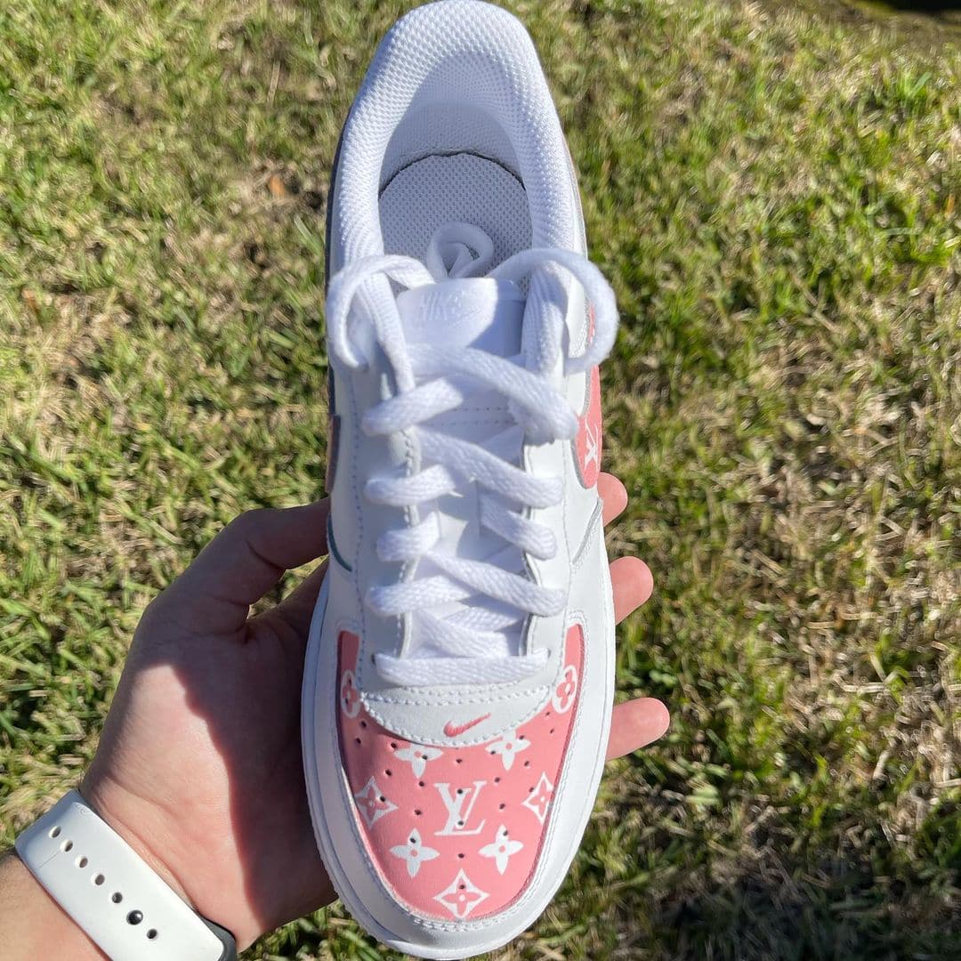 Pink Louis Vuitton custom Air Force 1