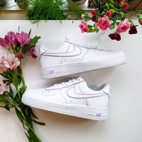 Purple Outlines Design Custom Nike Air Force 1