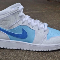 Custom Air Jordan 1 Blue Swoosh