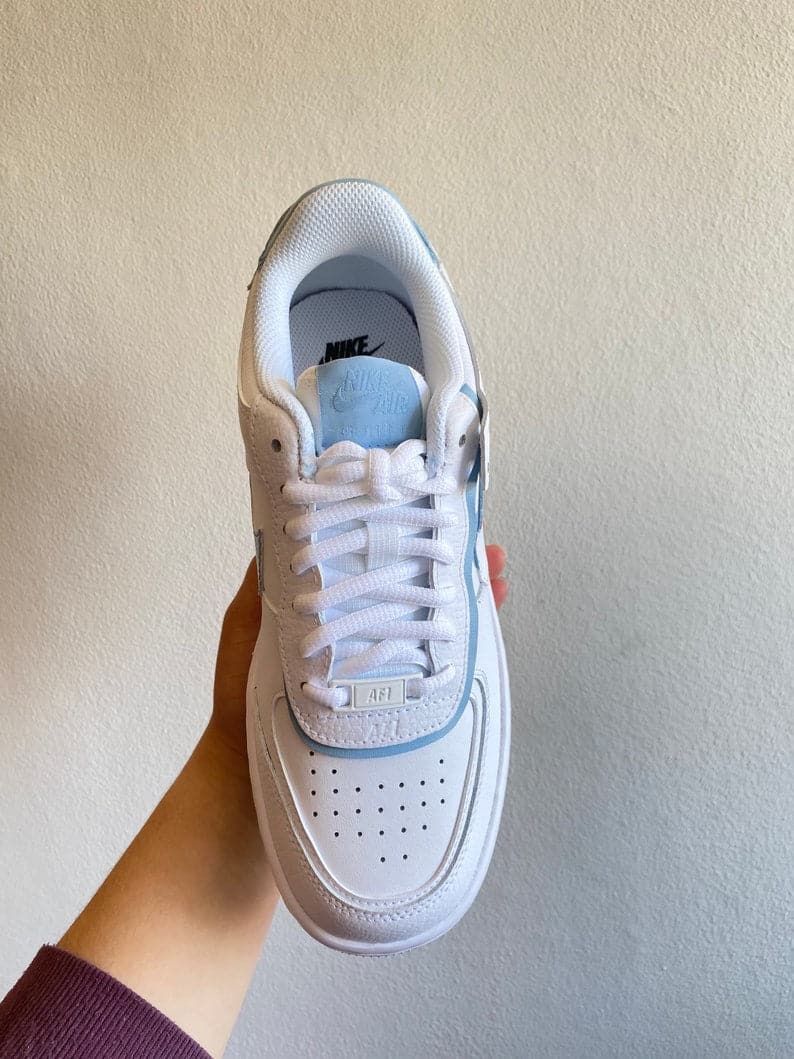 Custom Air Force 1 Shadow light Blue Details