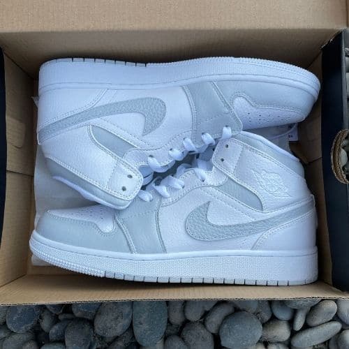 Custom Air Jordan 1 Mid White Grey