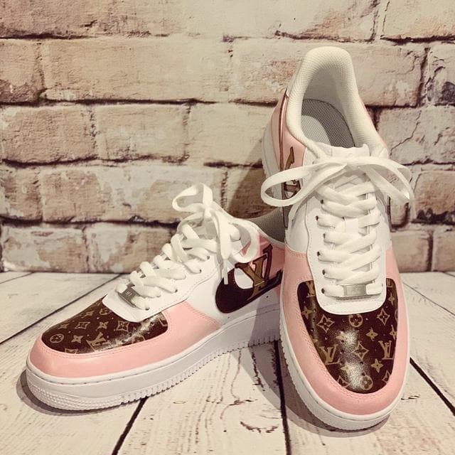 Pink LV Drip Air Force 1 – Swaggy