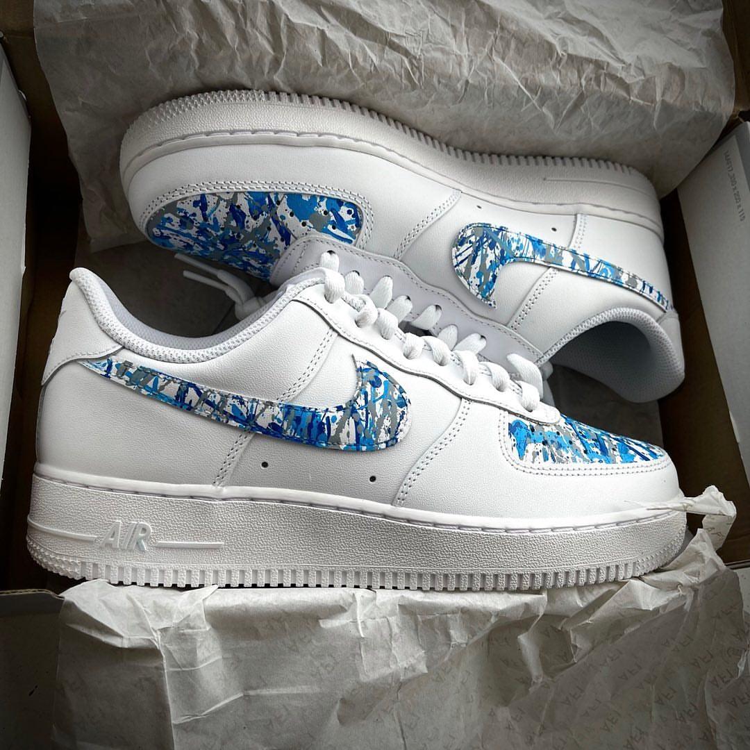 Custom Air Force 1 Blue Splash