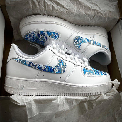 Custom Air Force 1 Blue Splash