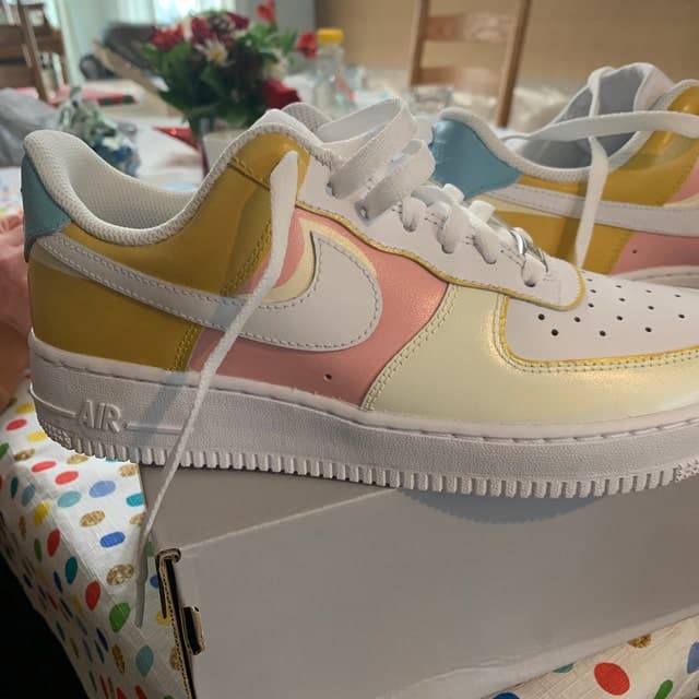 Yellow and Pink Custom Air Force 1's