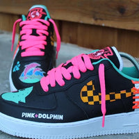 Custom Air Force 1 Pink Dolphin Wide 🌎