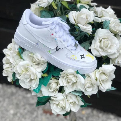 Custom Air Force 1 White Multi Monogram LV