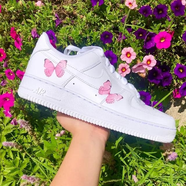 Custom Air Force 1 Baby Pink Butterflies 🦋🌸