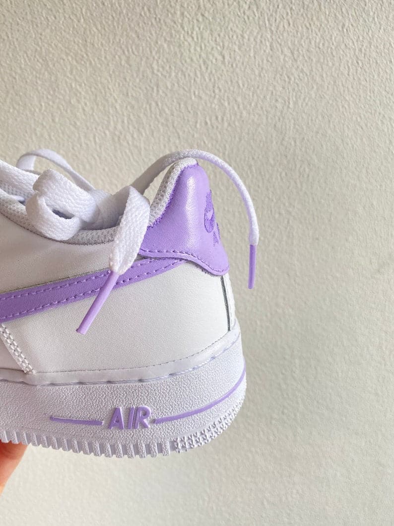 Custom Air Force 1 lilac Swoosh & Details