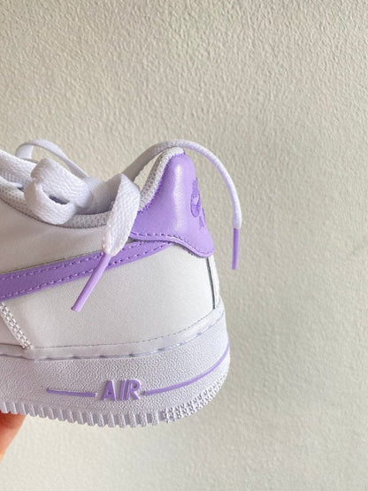 Custom Air Force 1 lilac Swoosh & Details