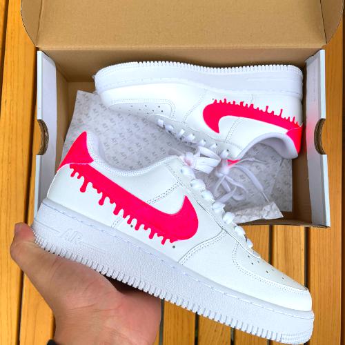 Custom Air Force 1 X Drip Red Colour