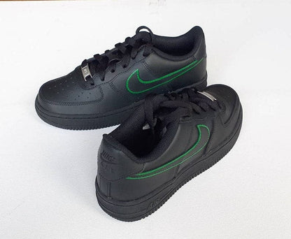 Painted Tick Design Custom Black Nike Air Force 1