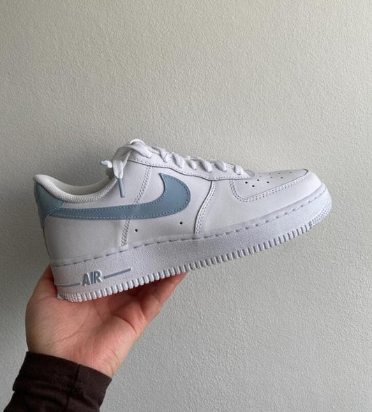 Custom Air Force 1 light Blue Swoosh
