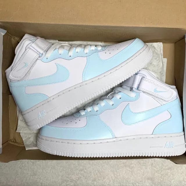 Custom Air Force 1 Mid Icy Blue