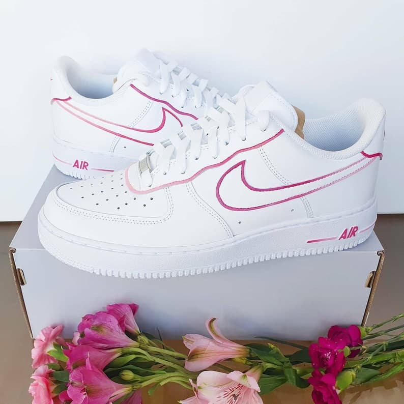 Magenta and Pink Ombré_ Painted AF1’s